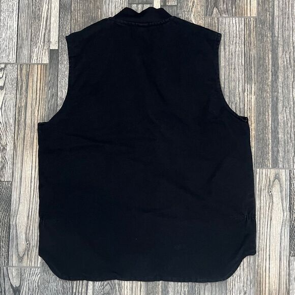 π₯π₯ Vintage Carhartt V01 Black Denim Quilt Lined Vest Men Size Large - EXCELLEN - Picture 7 of 9